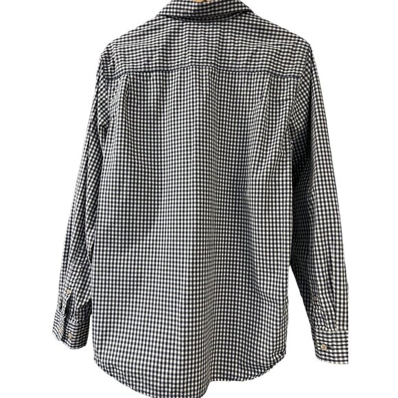 The North Face Mens Shirt M Navy Gingham Check Button Up Long Sleeve - Picture 2 of 10